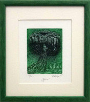 Zima - Herbert Kisza - grafika 